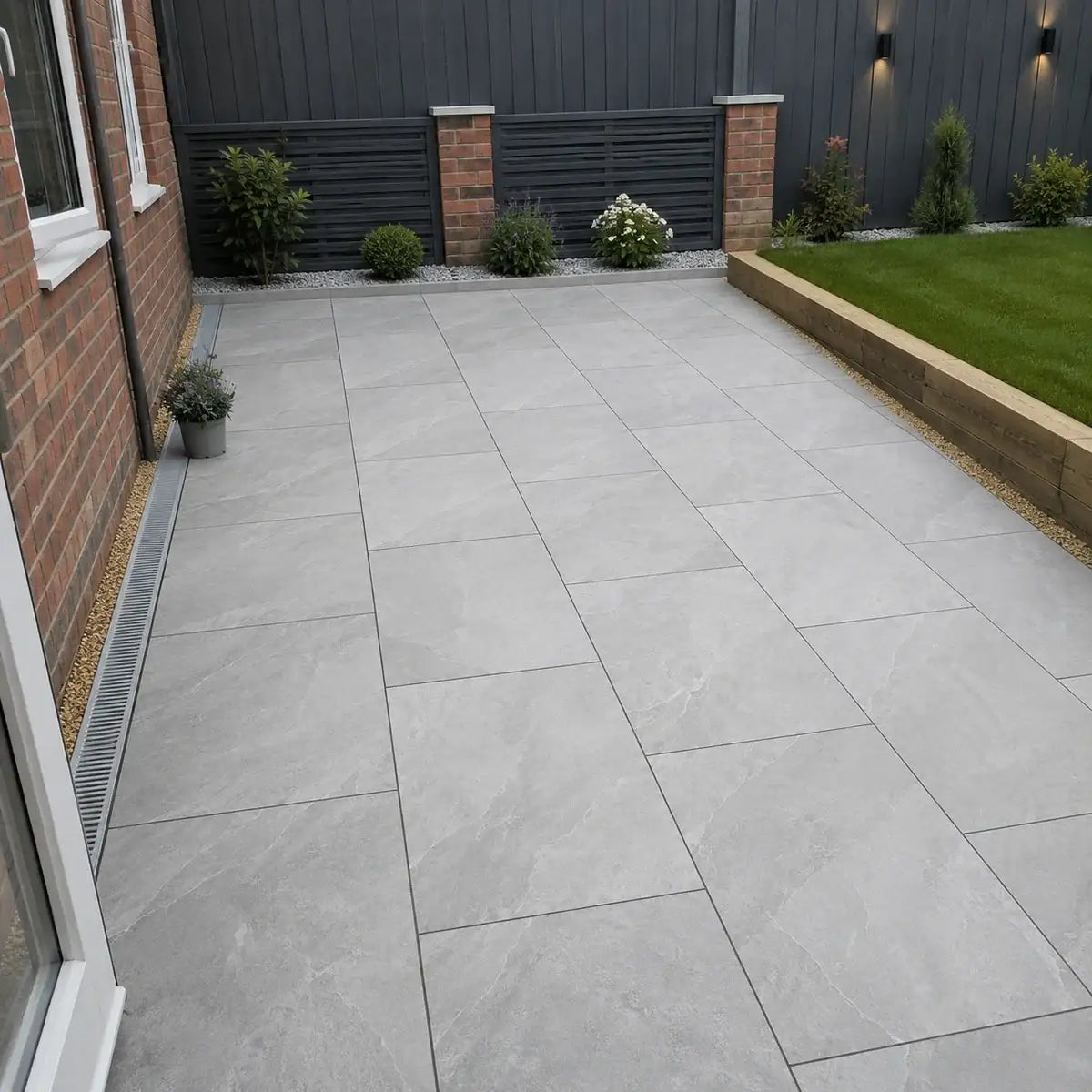 Brazilian Grey Slate Porcelain Paving 900x600x20 | Paving Slabs UK
