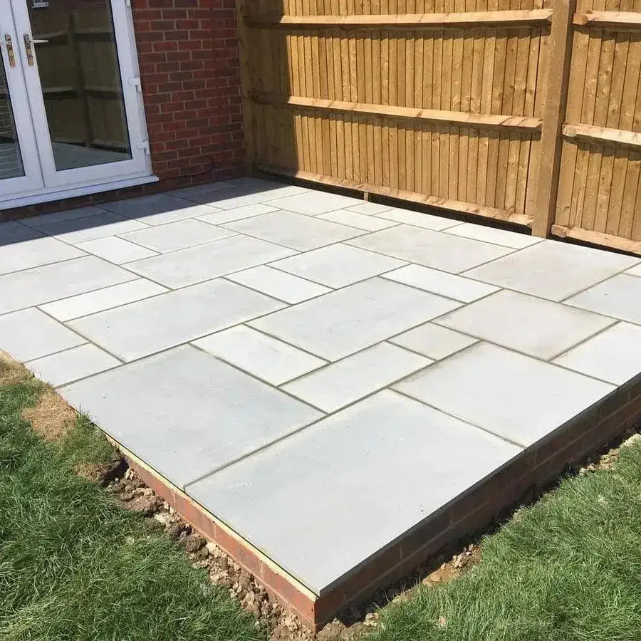 Kandla Grey Smooth Sandstone Paving Patio Packs Paving Slabs UK
