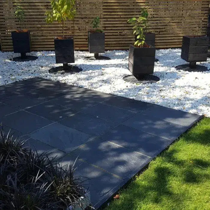 Black Slate Paving Slabs, Brazilian Slate 800x400x20mm Paving Slabs UK