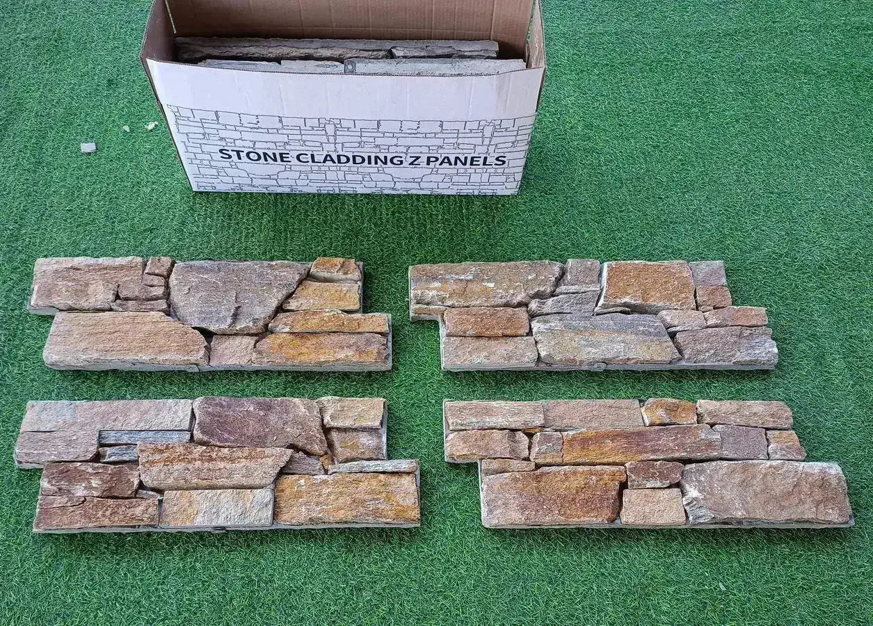 Z Stone Cladding Trim Autumn Gold Stone Cladding Z Tiles Clad Panels Cement Baking | Paving ...