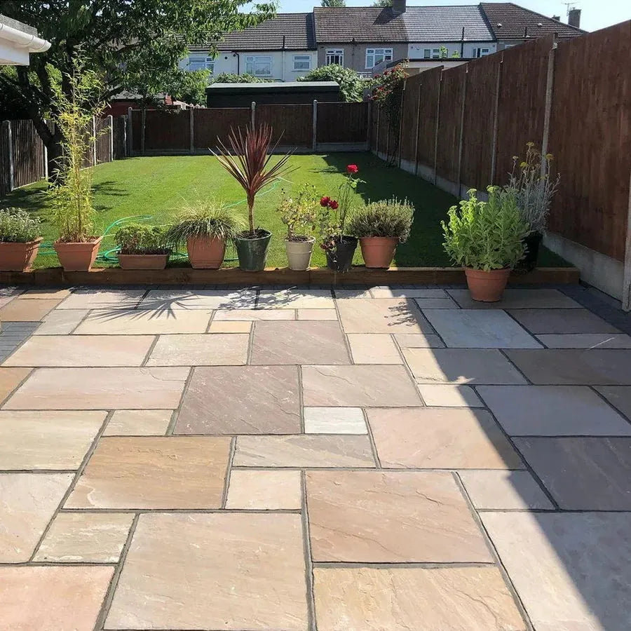 Indian Stone Raj Raj Green Indian Sandstone Paving Patio 22mm | Paving Slabs UK