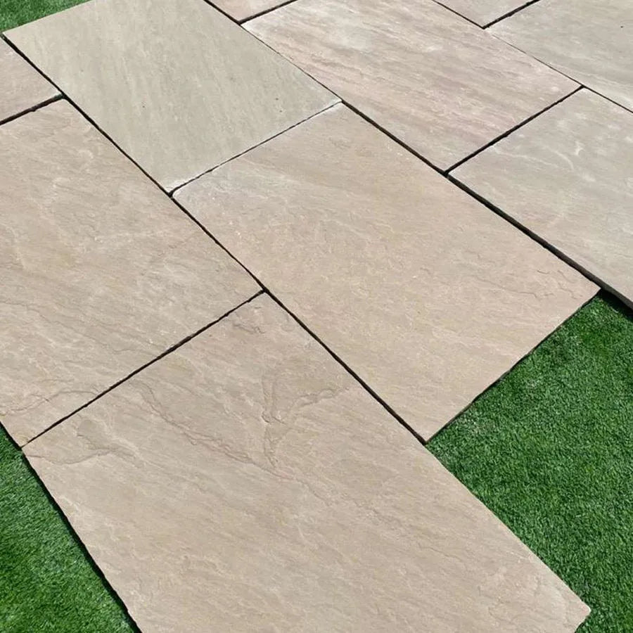 Indian Slabs Raj Green Indian Sandstone Paving 900 x 600 | Paving Slabs UK