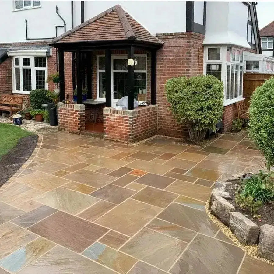 Autumn Brown Indian Sandstone Paving Patio Packs