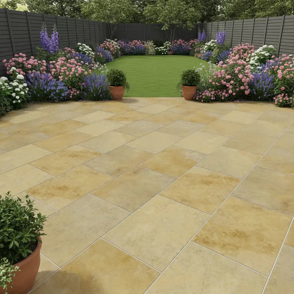 Beige Limestone Porcelain Paving Tiles 900x600x20 From £18.59/m2 ...