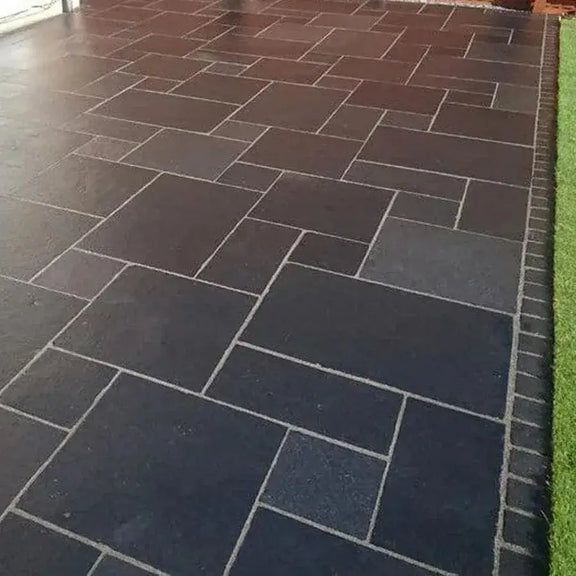 Kadapha Black Limestone Paving Patio Packs