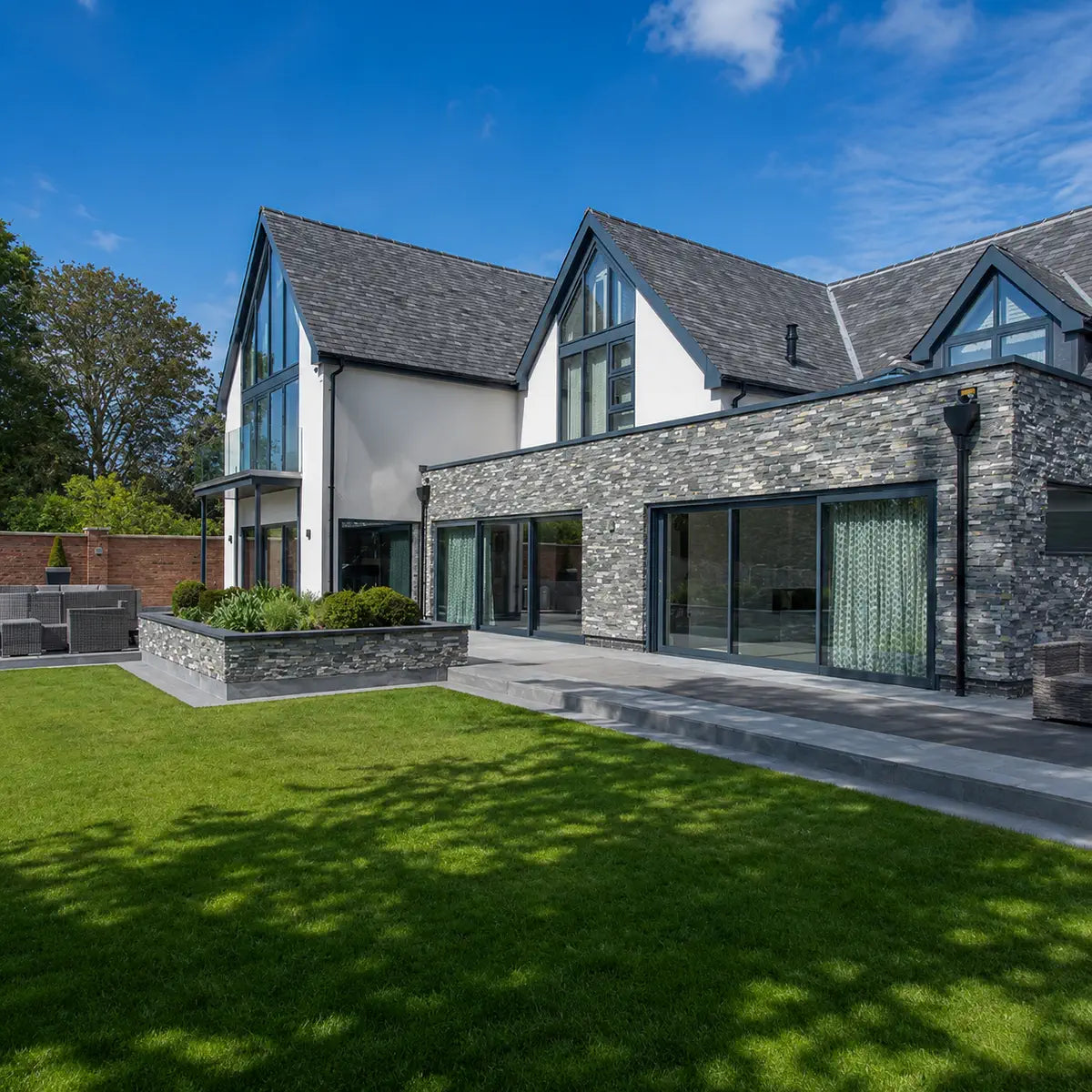 Blue Diamond blue grey stone cladding Z panels with cement backing
