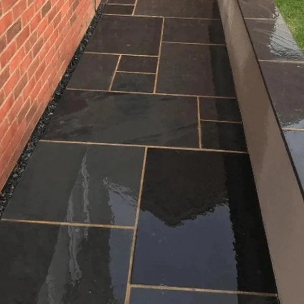 Brazilian black slate paving