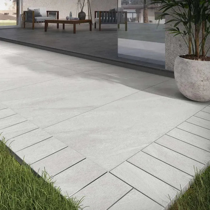 County Light Grey Porcelain Edging Setts 200x100
