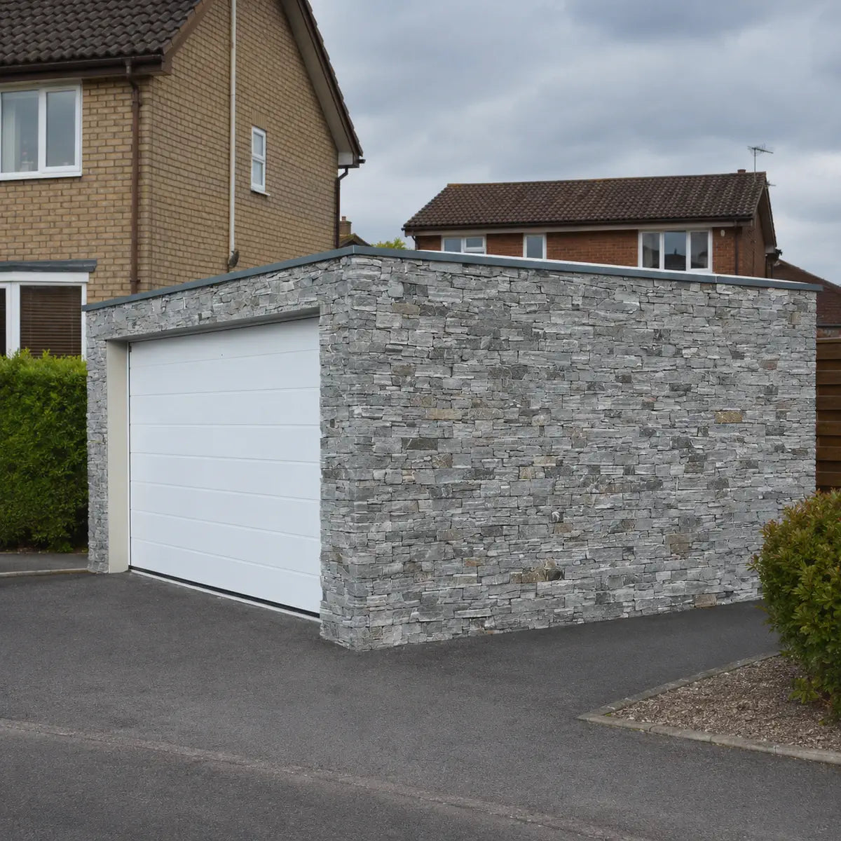 Grey Granite natural stone cladding Z panels with cement backing