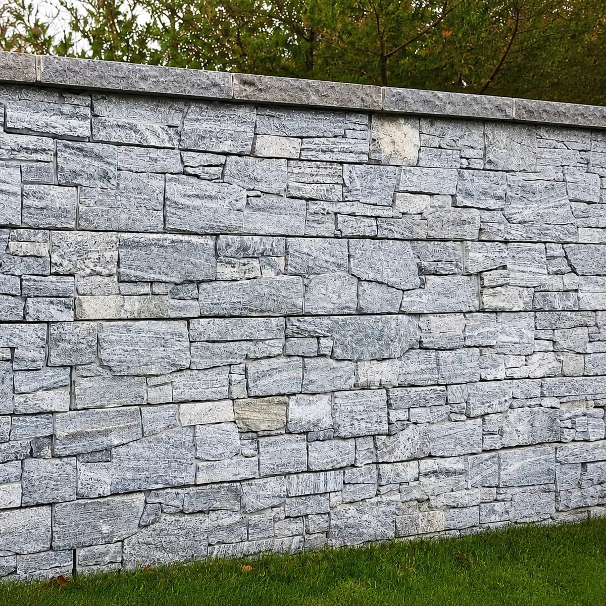 Grey Vein Granite natural stone cladding Z panels with cement backing