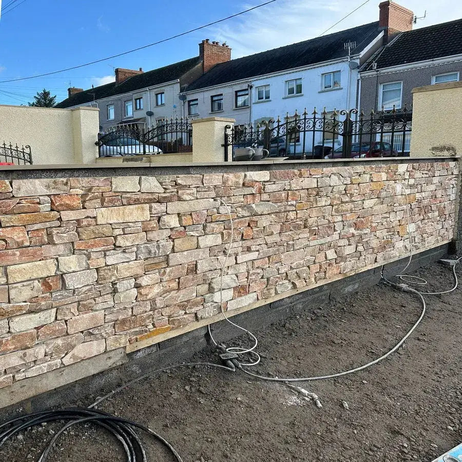 Golden Quartz Stone Cladding, Contemporary Z Tiles Clad | Paving Slabs UK