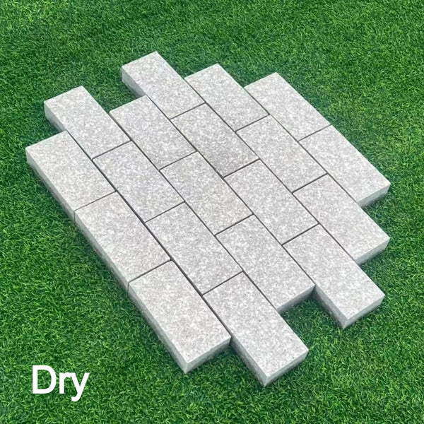 pink rose granite setts flamed 200x100x50