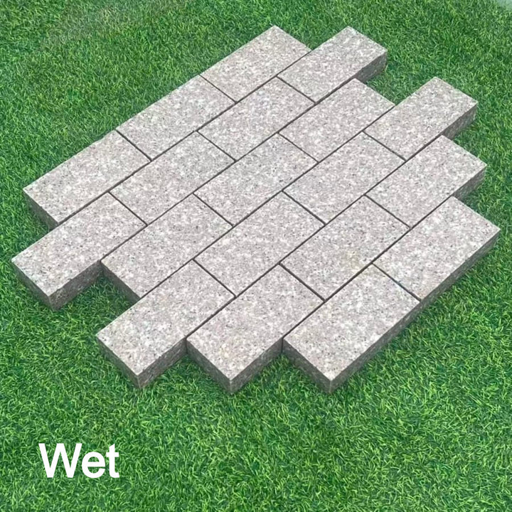 pink rose granite setts sawn flamed