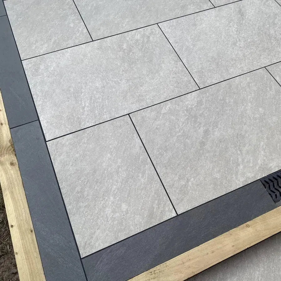 Quartz Grey Porcelain Paving Slabs 900 x 600