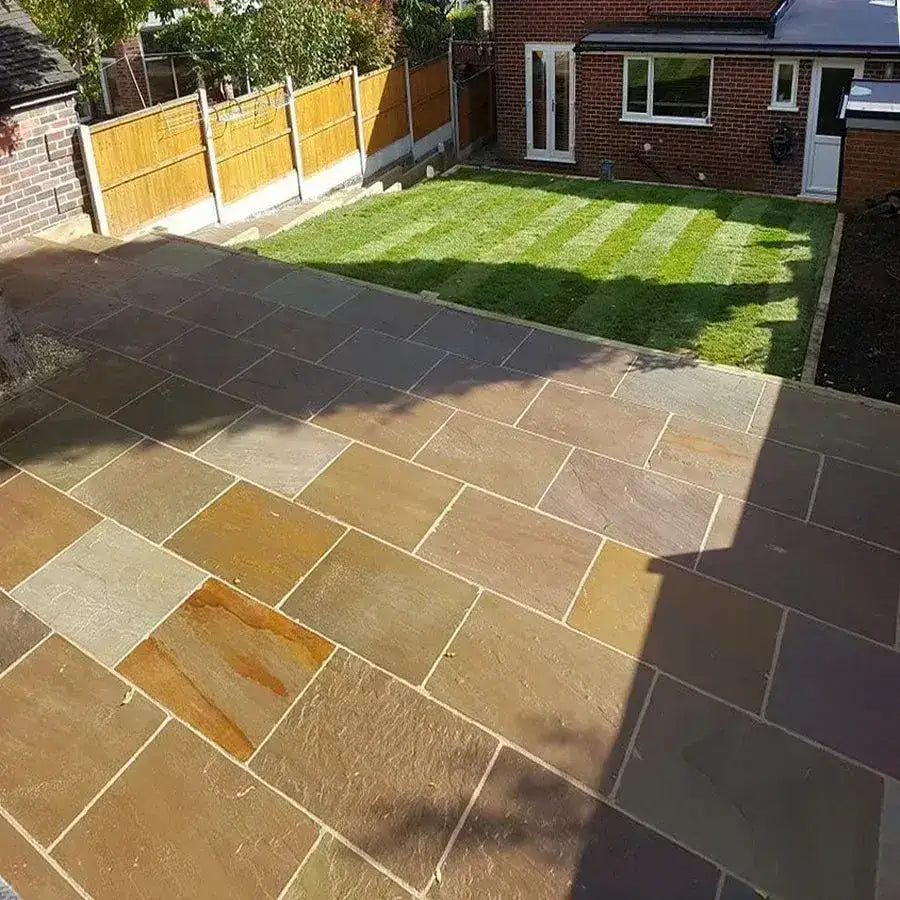 Indian Stone Raj Raj Green Indian Sandstone Paving 900 x 600 | Paving Slabs UK