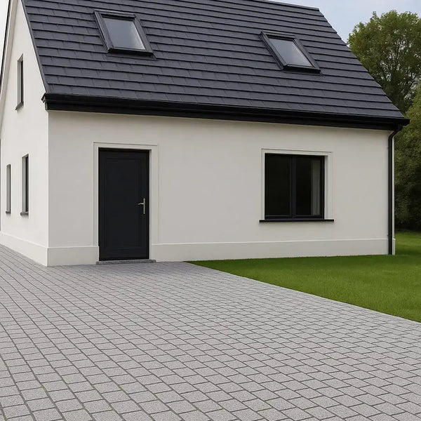 silver grey granite setts sawn flamed 100 x 100 x 50