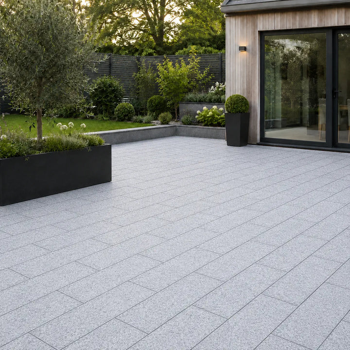 Silver Grey Granite Paving Plank Linear 900x200x20 | Paving Slabs UK