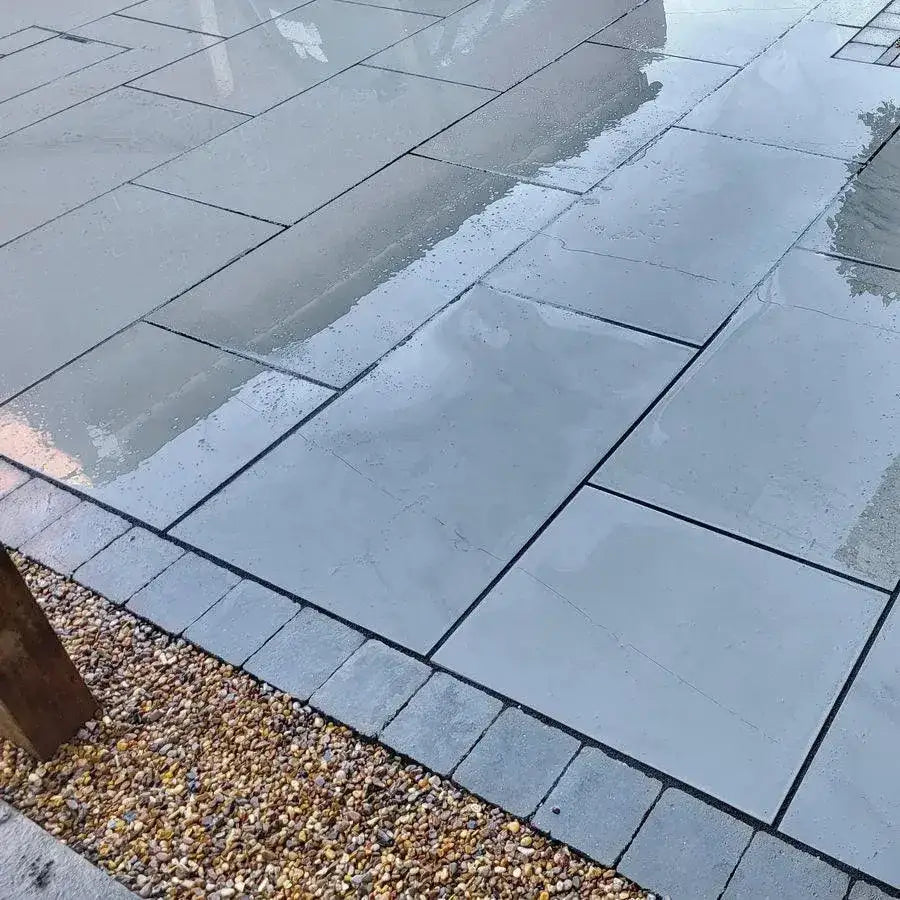 Kandla Grey Smooth Sandstone Paving 900 x 600 Paving Slabs UK