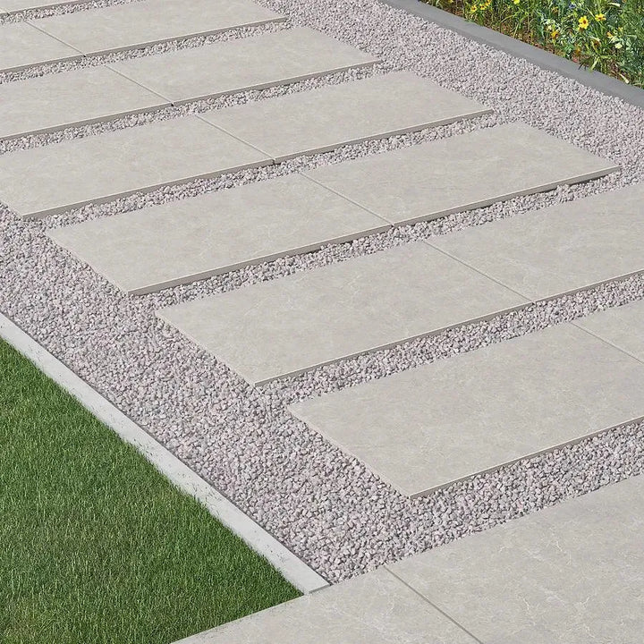 station grey porcelain paving slabs