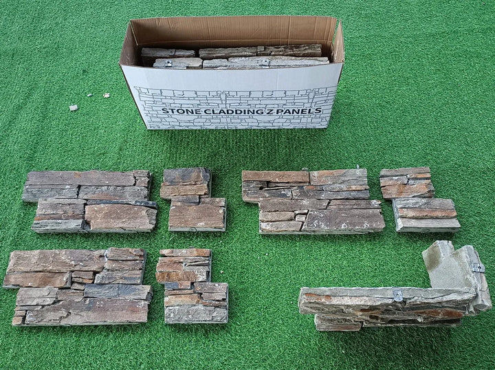 Multicolour Slate Stone Cladding Z Tiles Clad Panels Cement Baking