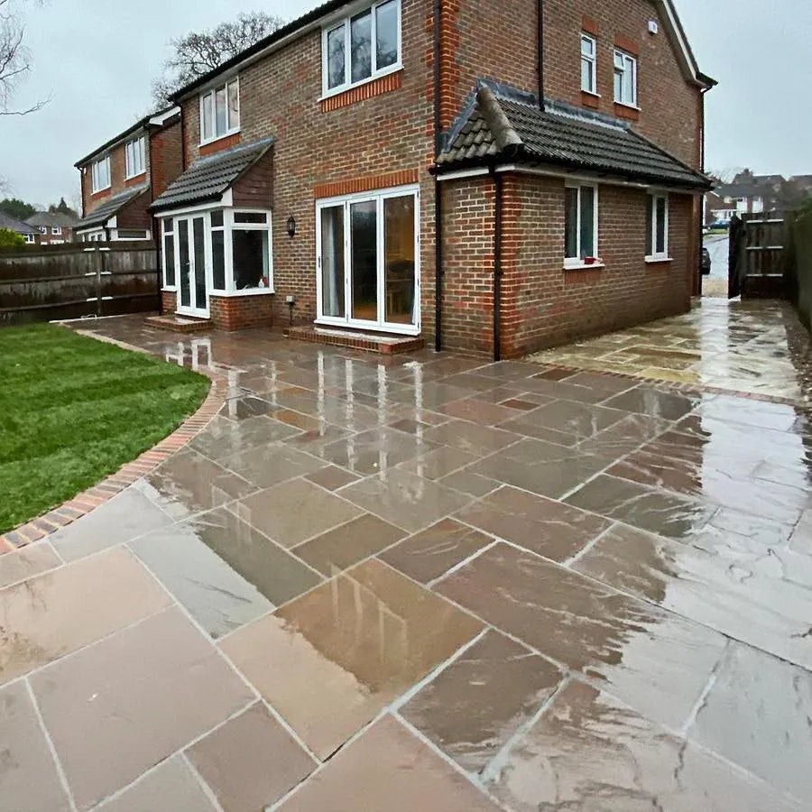 Indian Stone Raj Raj Green Indian Sandstone Paving Patio 22mm