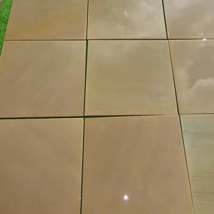 Raj green sandstone paving slabs 600 x 600