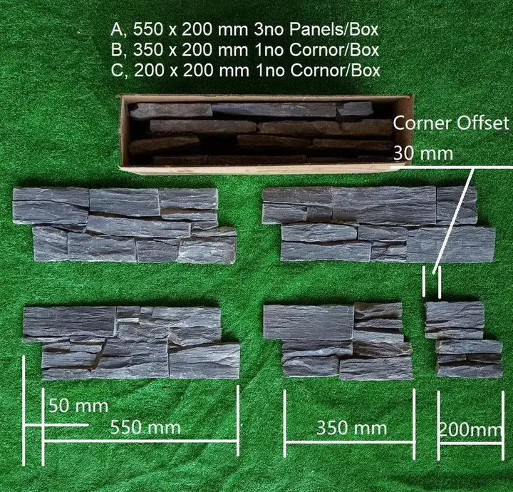 Z Stone Cladding Trim Black Slate Stone Cladding Z Tiles Clad Panels