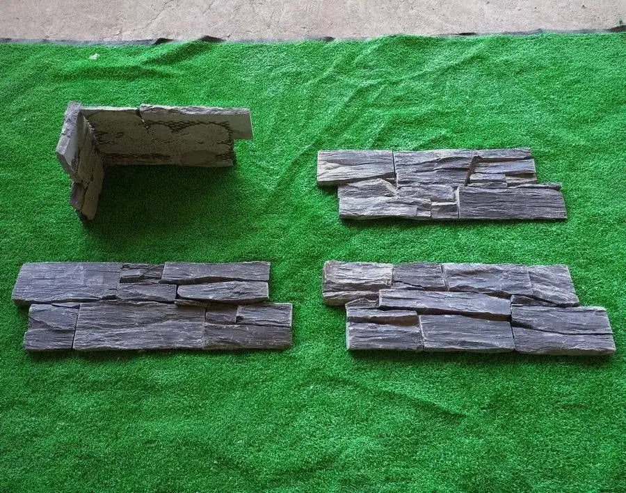 Black Slate Exterior Stone Tier Cladding Panels 550x200 | Paving Slabs UK