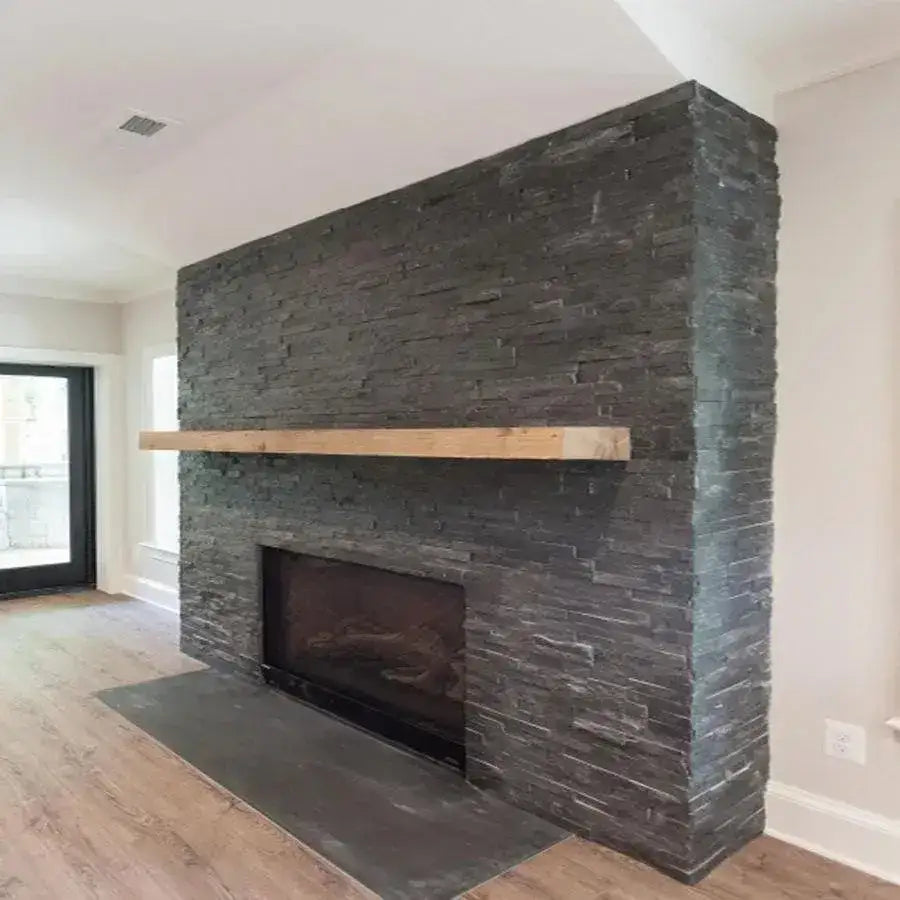 Black Slate Split Face Tiles Cladding 550 x 150 | Paving Slabs UK