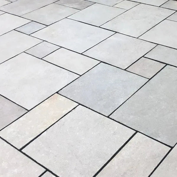 Dove grey limestone paving