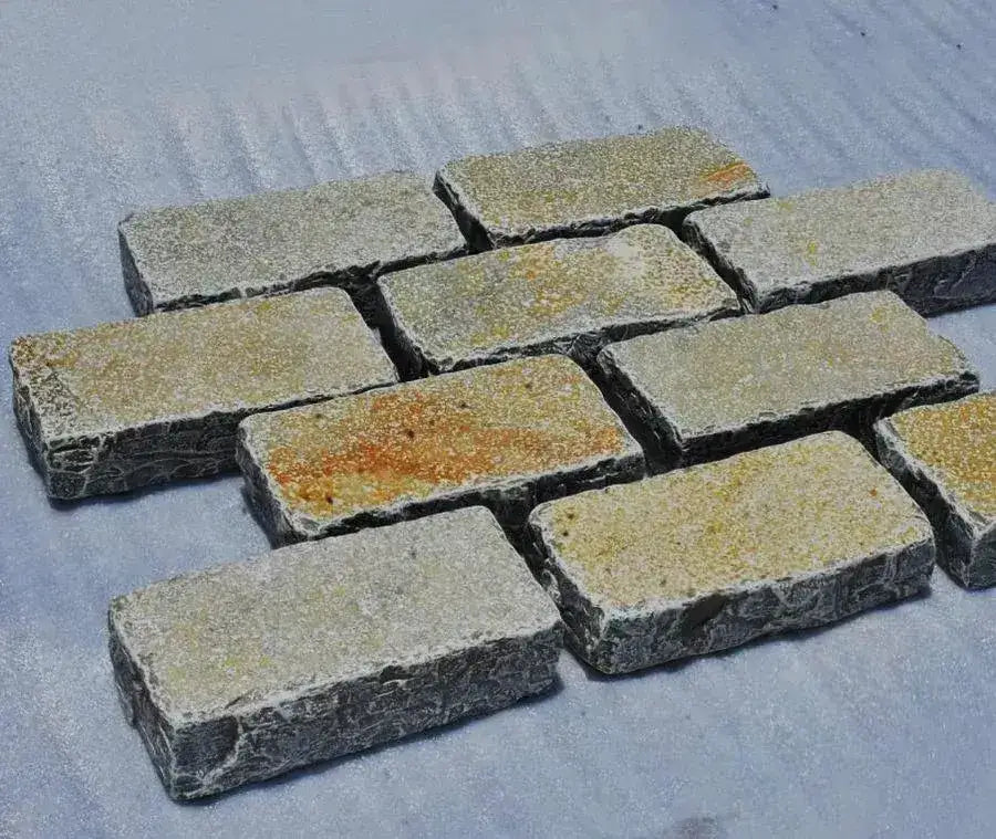 Limestone Setts Tundar Yellow Limestone Cobble Setts Tumbled 200 x 100