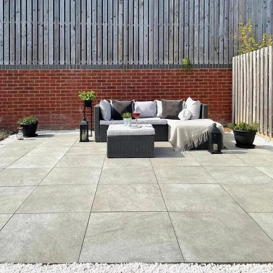 Hammerstone Grey Porcelain Paving Slabs 600 x 600 Paving Slabs UK