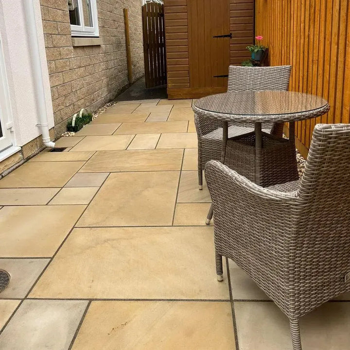 mint fossil sandstone paving sawn honed