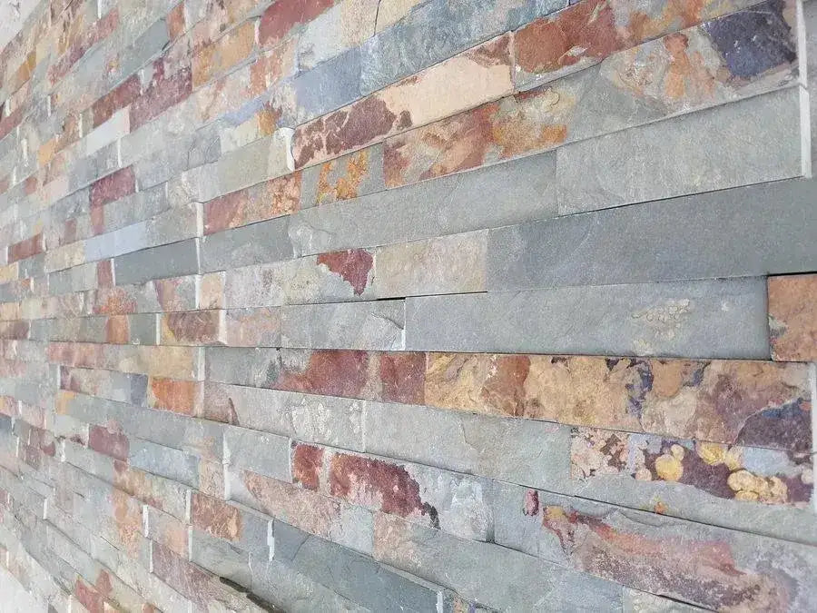 Hand Split Slate Texture Multicolour Slate Split Face Tiles 550x150 | Paving Slabs UK