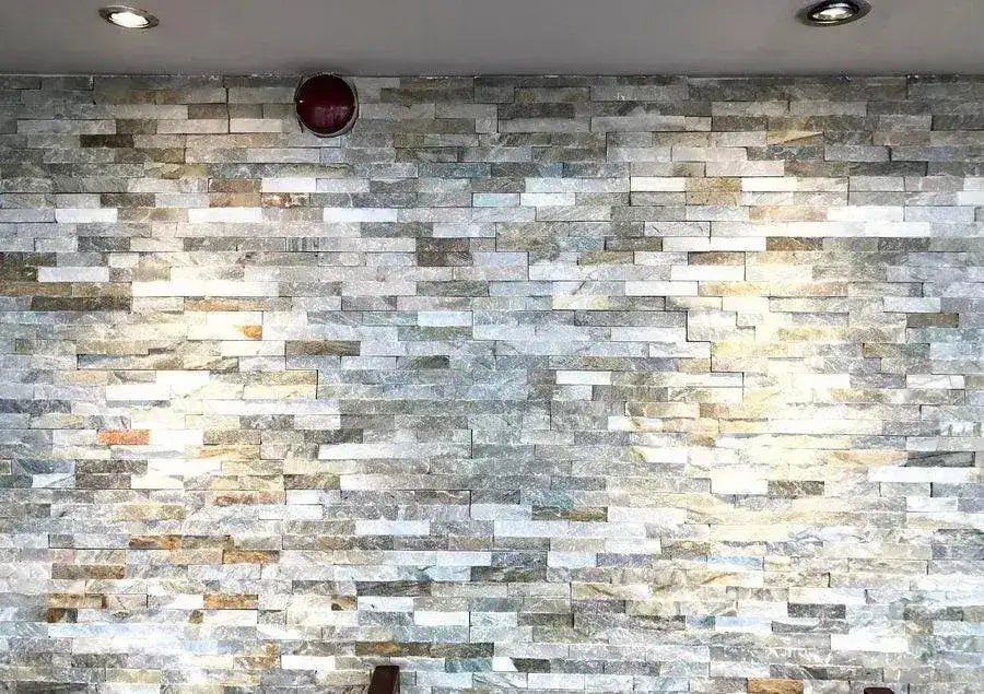 Oyster Quartz Split Face Tiles Cladding 550 x 150