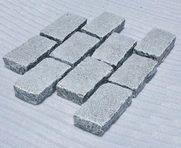 paving edging grey limestone setts