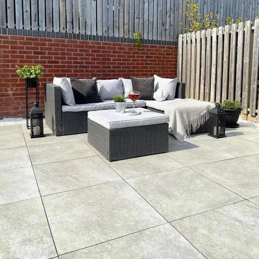 Hammerstone Grey Porcelain Paving Slabs 600 x 600 Paving Slabs UK