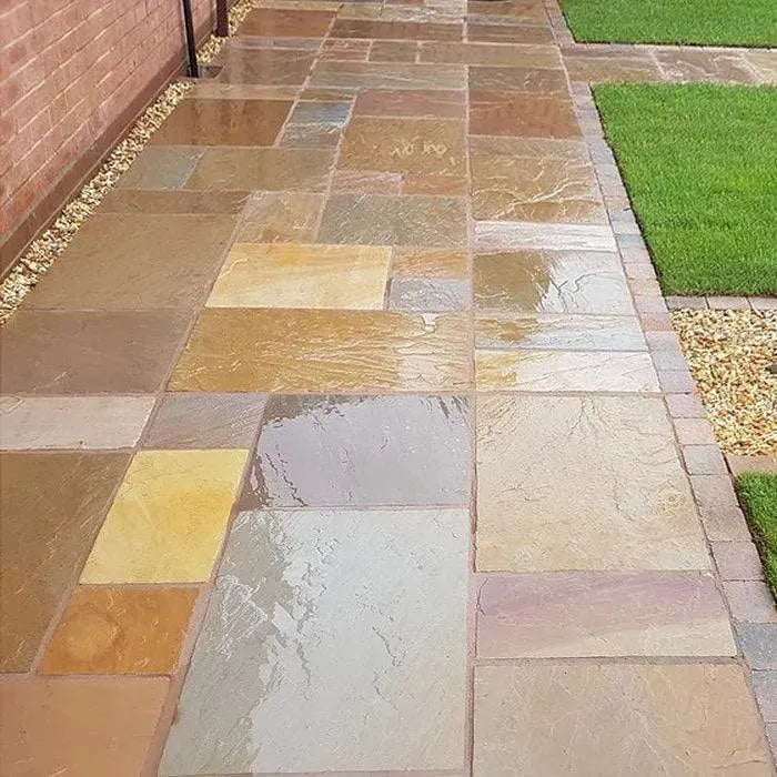 Rippon Buff Indian Sandstone Paving Slabs 