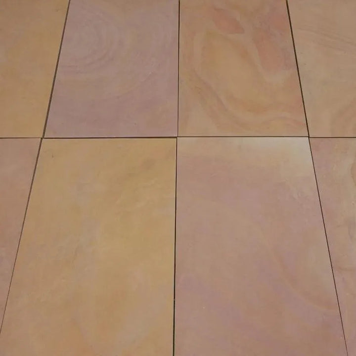 Rippon buff smooth sandstone paving slabs