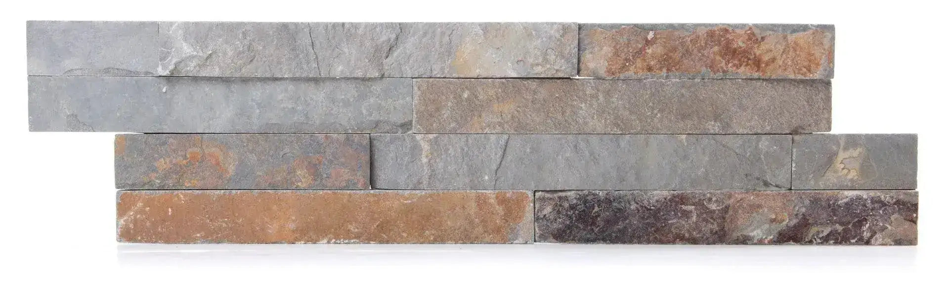 Multicolour Slate Split Face Tiles Cladding 360 x 100 - Paving Slabs UK