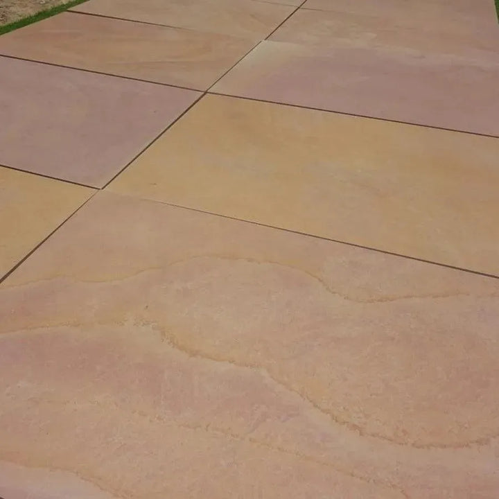 smooth Rippon buff sandstone paving