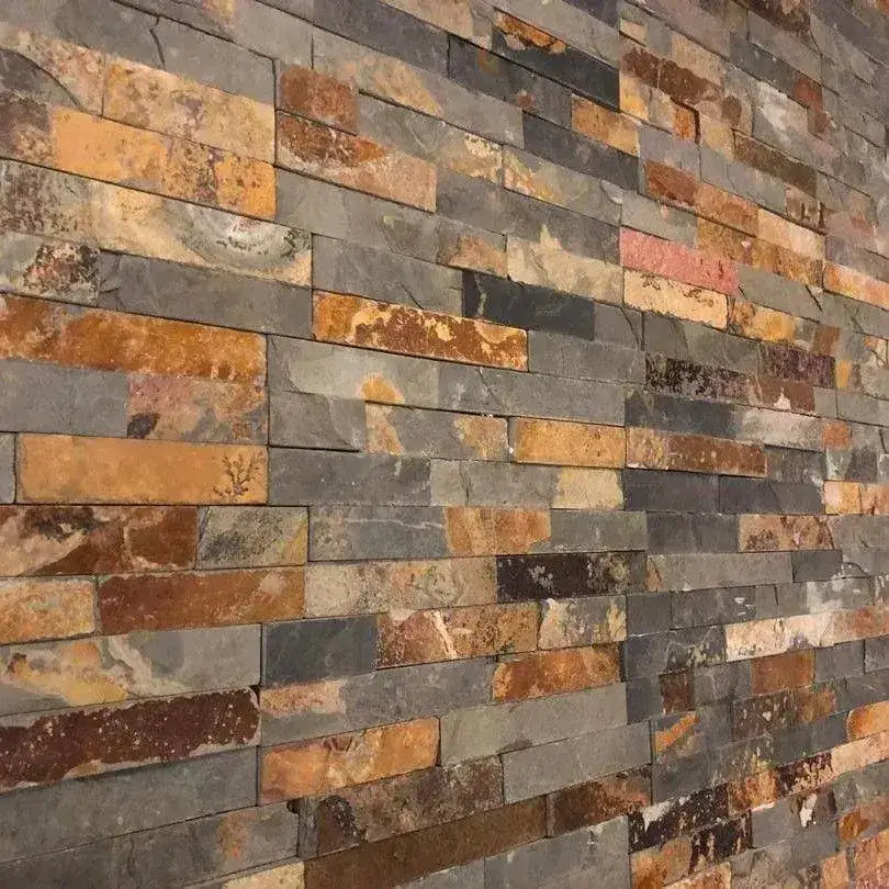 Split Face Tile Process Multicolour Slate Split Face Tiles Cladding 360 x 100