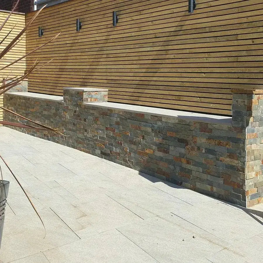Multicolour Slate Split Face Tiles 550x150 - Paving Slabs UK