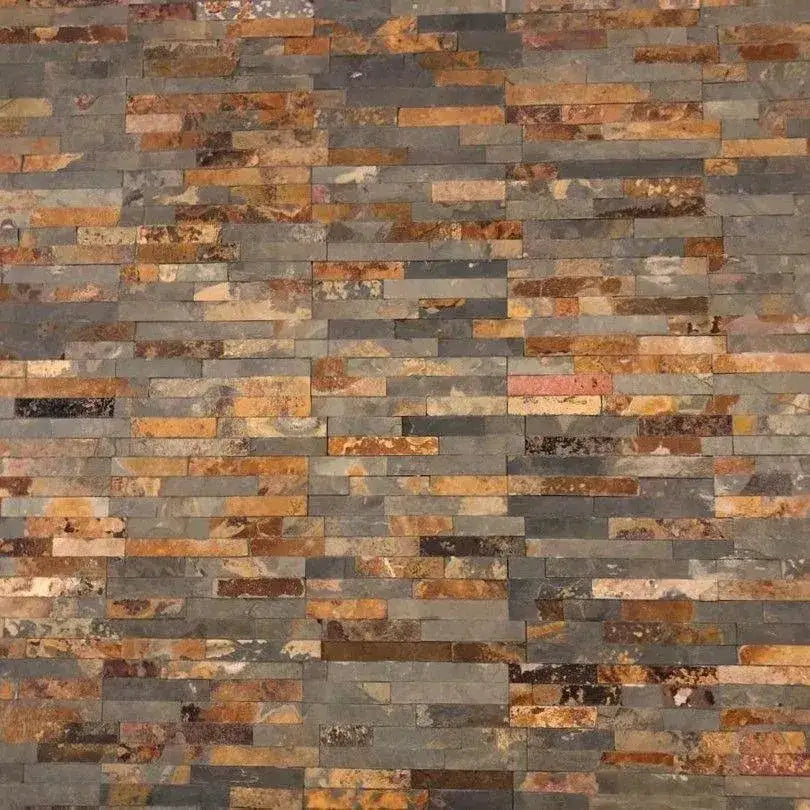 Multicolour Slate Split Face Tiles Cladding 360 x 100 - Paving Slabs UK